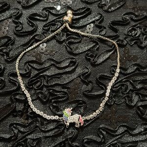Unicorn rhinestone adjustable bracelet